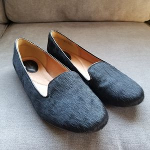 Clark's fur black flats